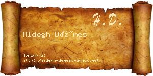 Hidegh Dénes névjegykártya