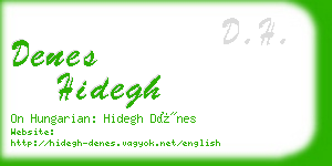 denes hidegh business card